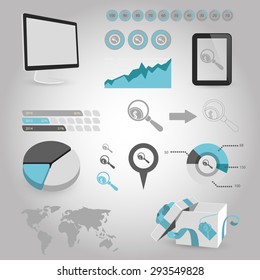 vector illustration of business and finance icon lens