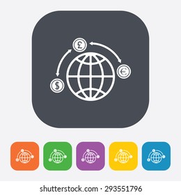 vector illustration of business and finance icon planet money