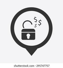vector illustration of business and finance icon padlock open