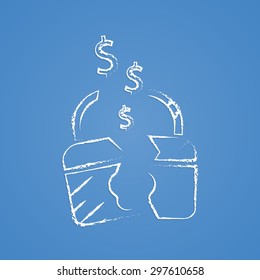 vector illustration of business and finance icon padlock broken