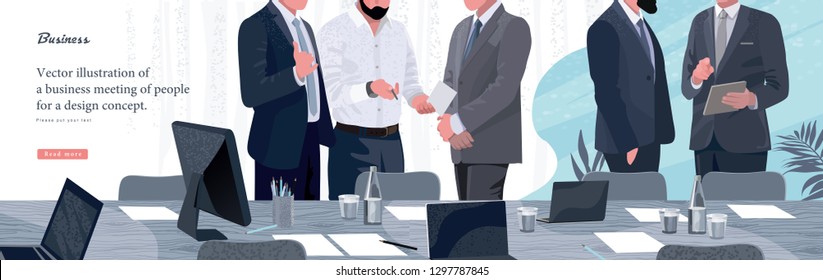 Vector illustration for business and finance. Informal meeting of business people, entrepreneurs and managers of the company.
 
