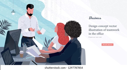 Vector illustration for business and finance. Meeting of business people, entrepreneurs and managers of the company.
