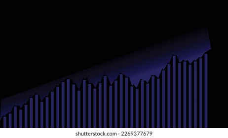 Vector illustration Business Graph Chart and indicating profit in the dark background. eps 10
