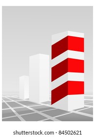 Vector illustration of business graphics with red stripes