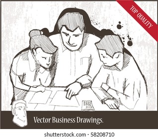 Vector illustration. Business group meeting.