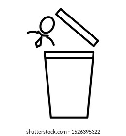 vector illustration of a business icon. dismiss employees with isolated white background. color can be changed. line style