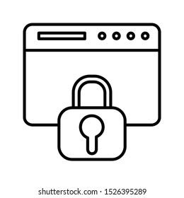 vector illustration of a business icon. The folder is locked with an isolated white background. color can be changed. line style
