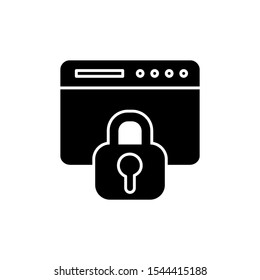 vector illustration of a business icon. The folder is locked with an isolated white background. color can be changed. solid style