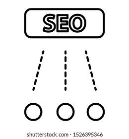 vector illustration of a business icon. utilizing SEO to reach targets with isolated white backgrounds. color can be changed. line style