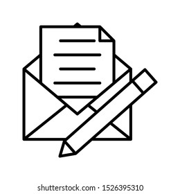 vector illustration of a business icon. write messages with isolated white background. color can be changed. line style