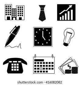 Vector illustration of business icons.