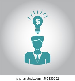 Vector illustration of Business Idea icon in blue.
