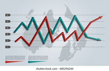 Vector illustration of Business infographic arrow graph