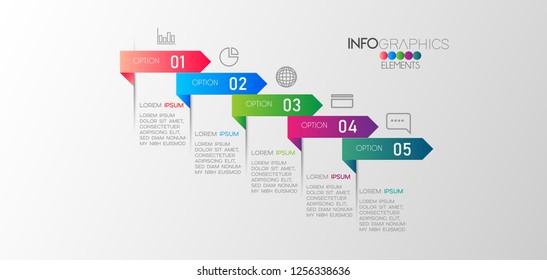 vector illustration business Infographic design template with icons and 5 options or steps. Can be used for process, presentations, layout, banner,info graph.