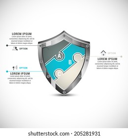 Vector illustration of business  infographic made of puzzle. 