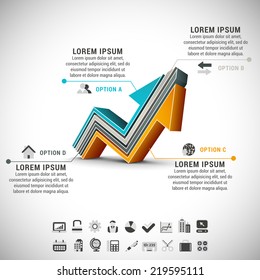 Vector illustration of business infographic made of arrow.