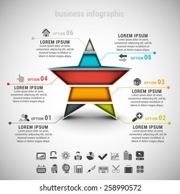 Vector illustration of business infographic made of star.