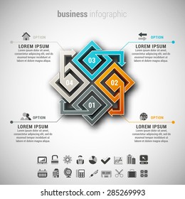 Vector illustration of business infographic made of arrows.