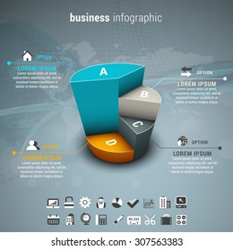 Vector illustration of business infographic made of chart.