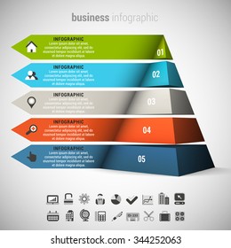 Vector Illustration Of Business Infographic Made Of Cone.