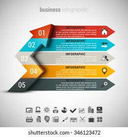 Vector illustration of business infographic made of arrow.