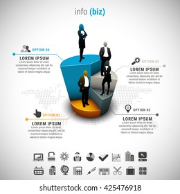 Vector illustration of business infographic made of chart and business people.