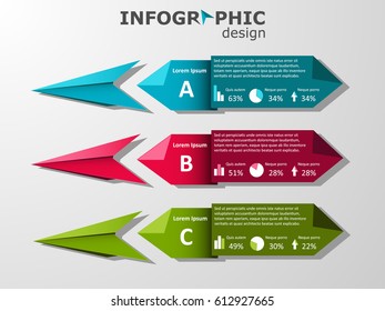 Vector illustration of business infographic made of paper airplanes.