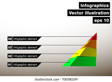 Vector illustration of business infographic made of cube. The constituent elements of a cube 3d vector chart concept infographics