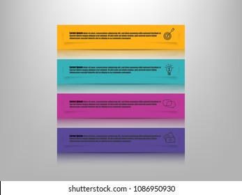 Vector illustration of business infographic template represent as steps and workflow diagram including with icon and box.