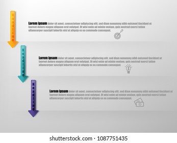 Vector illustration of business infographic template represent as steps and workflow diagram including with icon and arrow.