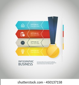 Vector illustration of business infographics options banner