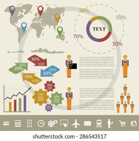 Vector illustration of business infographics set (flat icons)