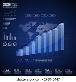 Vector illustration of business infographics,Vector illustration of 3d graph