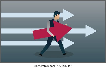 vector illustration of business leader concept. symbol of leadership, success. Eps 10