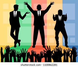 Vector illustration of a business leader's speech