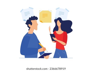 Vector illustration business list concept flat style