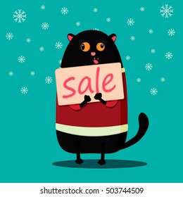 vector illustration business logo template cartoon funny cat