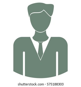 Vector Illustration of Business Man in Gray Icon
