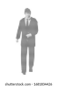 Vector illustration of a business man in halftone style.
