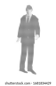 Vector illustration of a business man in halftone style.