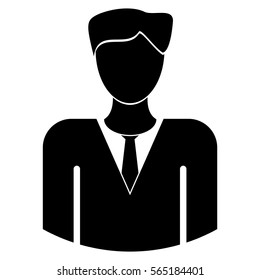 Vector Illustration of Business Man Icon in Black
