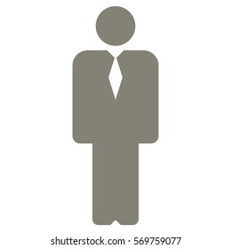 Vector Illustration of Business Man Icon in Gray
