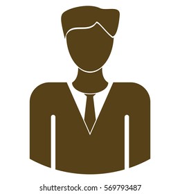 Vector Illustration of Business Man Icon in Brown
