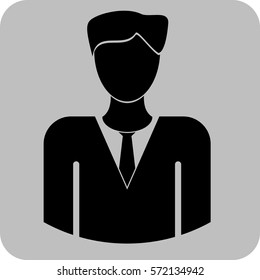 Vector Illustration of Business Man Icon in Black
