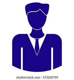 Vector Illustration of Business Man Icon in Blue
