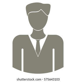 Vector Illustration of Business Man Icon in Grey
