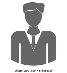 Vector Illustration of Business Man Icon in Gray
