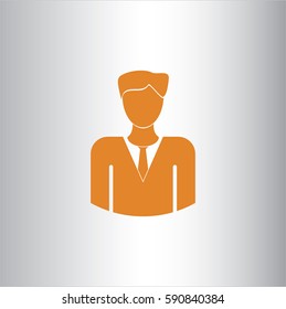 Ilustración vectorial del icono del hombre de negocios en naranja
