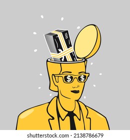 Vector Illustration Business Man and Money