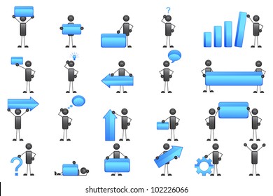 vector illustration of business man performing different action